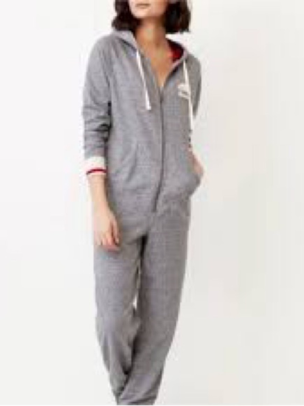 Roots Salt Pepper Fleece Hooded Romper Onesie Jumpsuit M NWOT